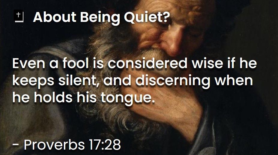 What Does The Bible Say About Being Quiet