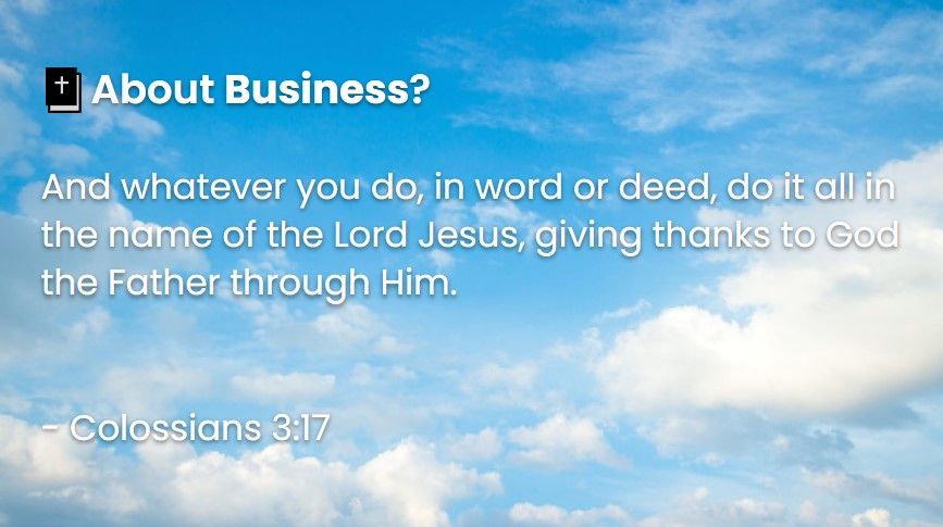 What Does The Bible Say About Business