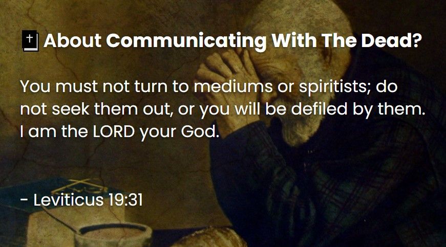 What Does The Bible Say About Communicating With The Dead