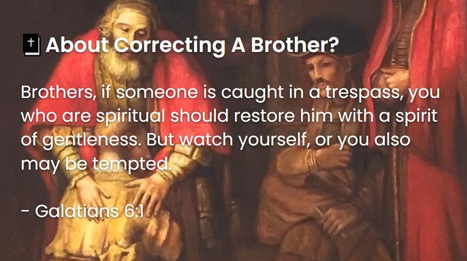 What Does The Bible Say About Correcting A Brother