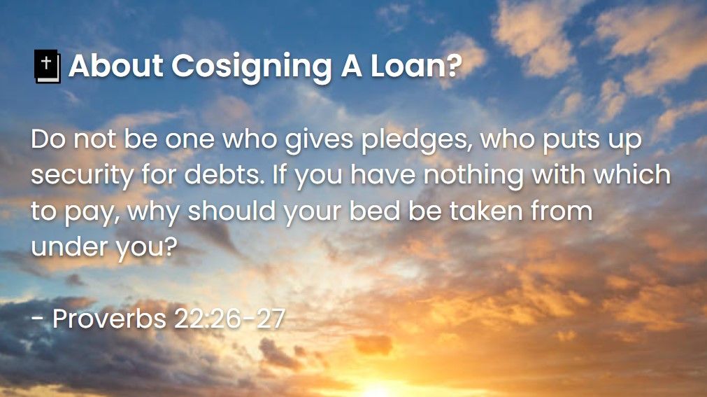 What Does The Bible Say About Cosigning A Loan