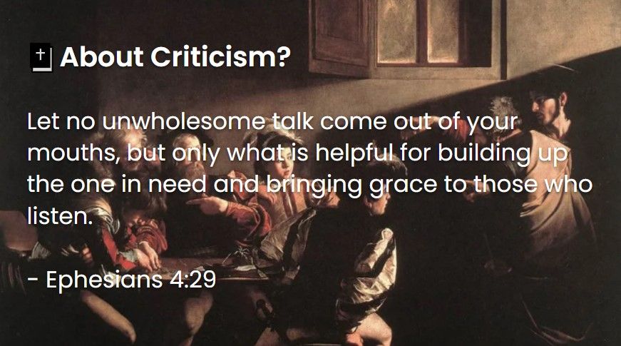 What Does The Bible Say About Criticism