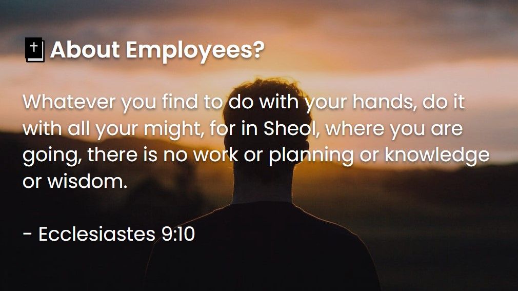 What Does The Bible Say About Employees
