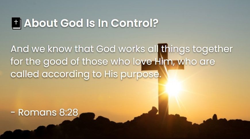 What Does The Bible Say About God Is In Control