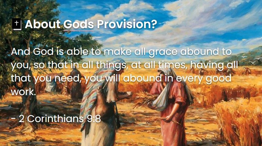 What Does The Bible Say About Gods Provision