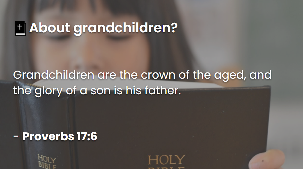 What Does The Bible Say About Grandchildren
