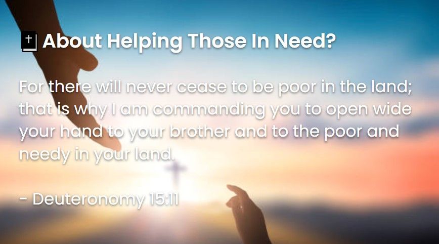 What Does The Bible Say About Helping Those In Need