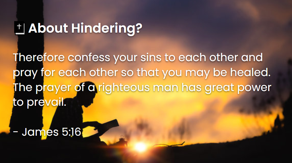 What Does The Bible Say About Hindering