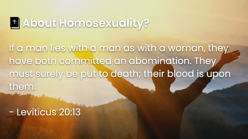 What Does The Bible Say About Homosexuality