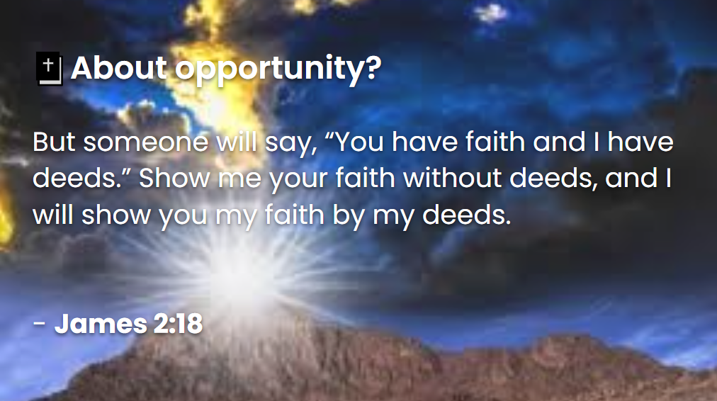 What Does The Bible Say About Opportunity