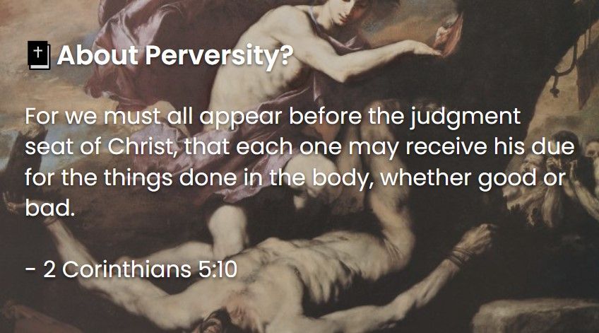 What Does The Bible Say About Perversity