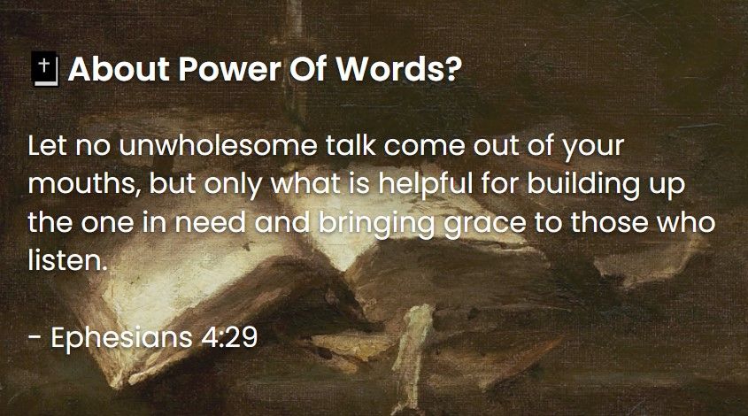 What Does The Bible Say About Power Of Words