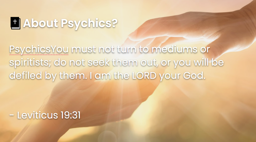 What Does The Bible Say About Psychics