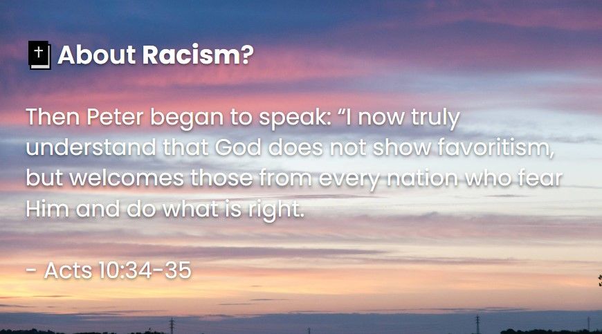 What Does The Bible Say About Racism