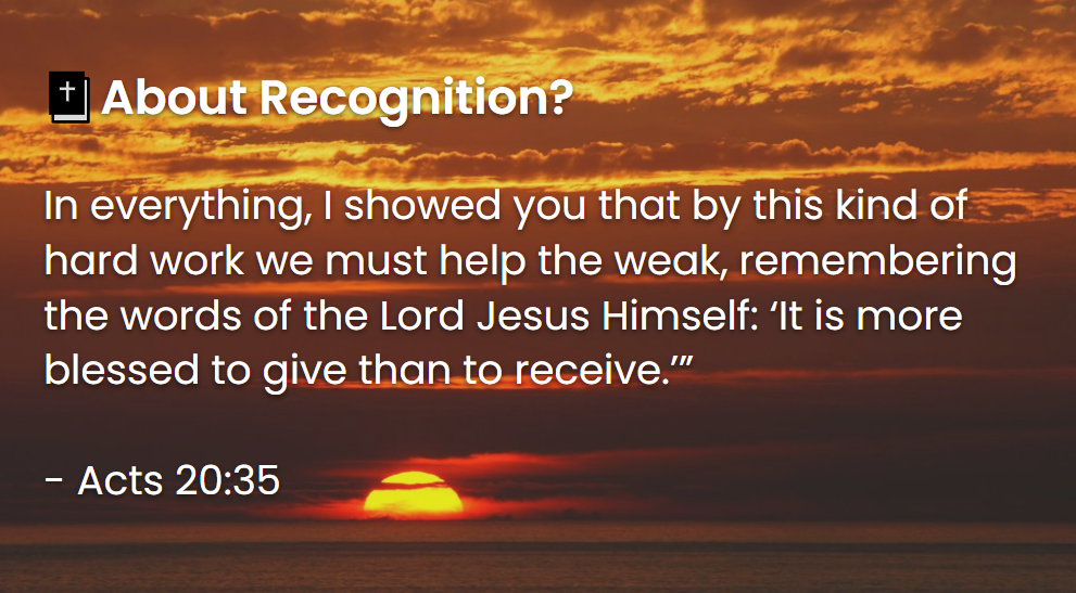 What Does The Bible Say About Recognition