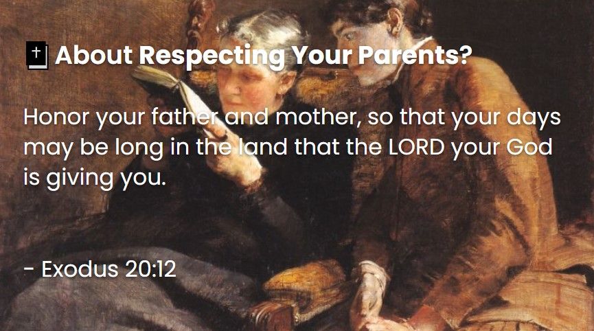 What Does The Bible Say About Respecting Your Parents
