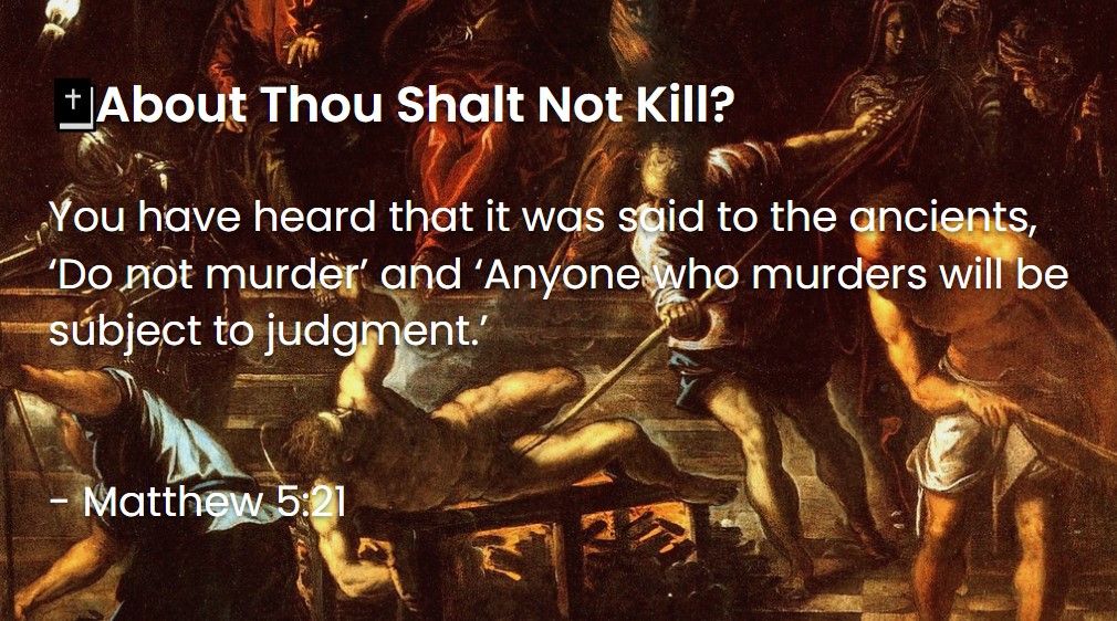What Does The Bible Say About Thou Shalt Not Kill