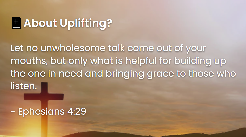 What Does The Bible Say About Uplifting